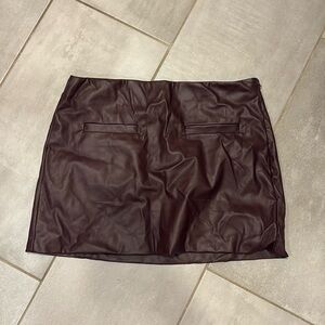 Leather Target Skirt